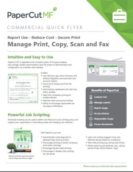 Commercial Flyer Cover, Papercut MF, Workplace Central, PA, Xerox, HP, Brother, Epson, Copier, Printer, MFP, Sales, Service, Supplies, Office, Furniture, Copy Center