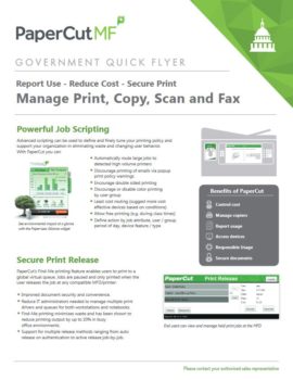 Government Flyer Cover, Papercut MF, Workplace Central, PA, Xerox, HP, Brother, Epson, Copier, Printer, MFP, Sales, Service, Supplies, Office, Furniture, Copy Center